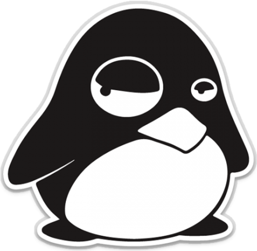 Free Download Linux Tux Black And White Pin / Button - Black And White Linux (650x650), Png Download