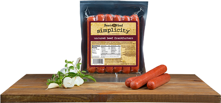 14019 Simplicity All Natural Uncured Franks - Bratwurst (1104x350), Png Download