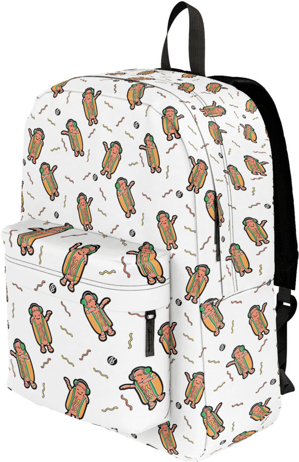 Dancing Hot Dogs Pattern Classic Backpack - Garment Bag (1024x1024), Png Download