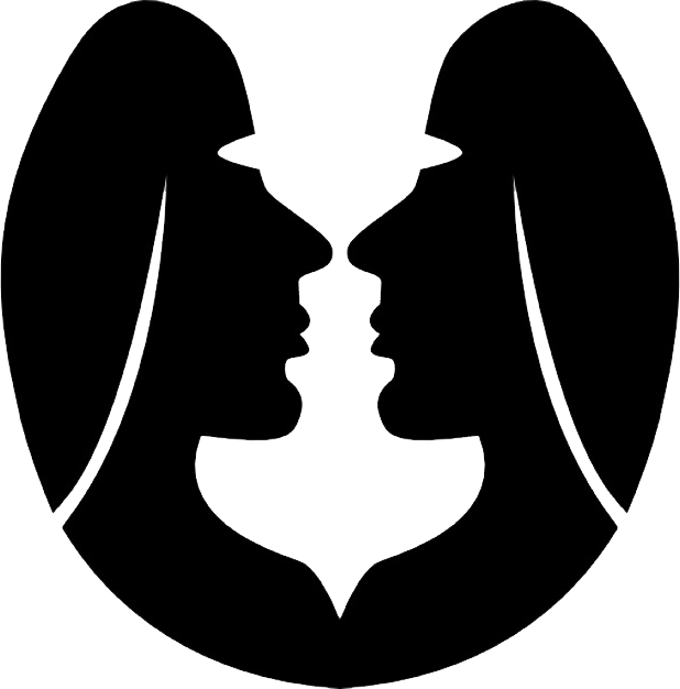 Gemini Zodiac Symbol Of Two Twins Faces Vector - Gemelli Simbolo (400x400), Png Download
