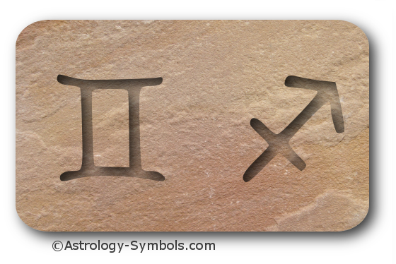 Gemini Sagittarius - Gemini (560x374), Png Download