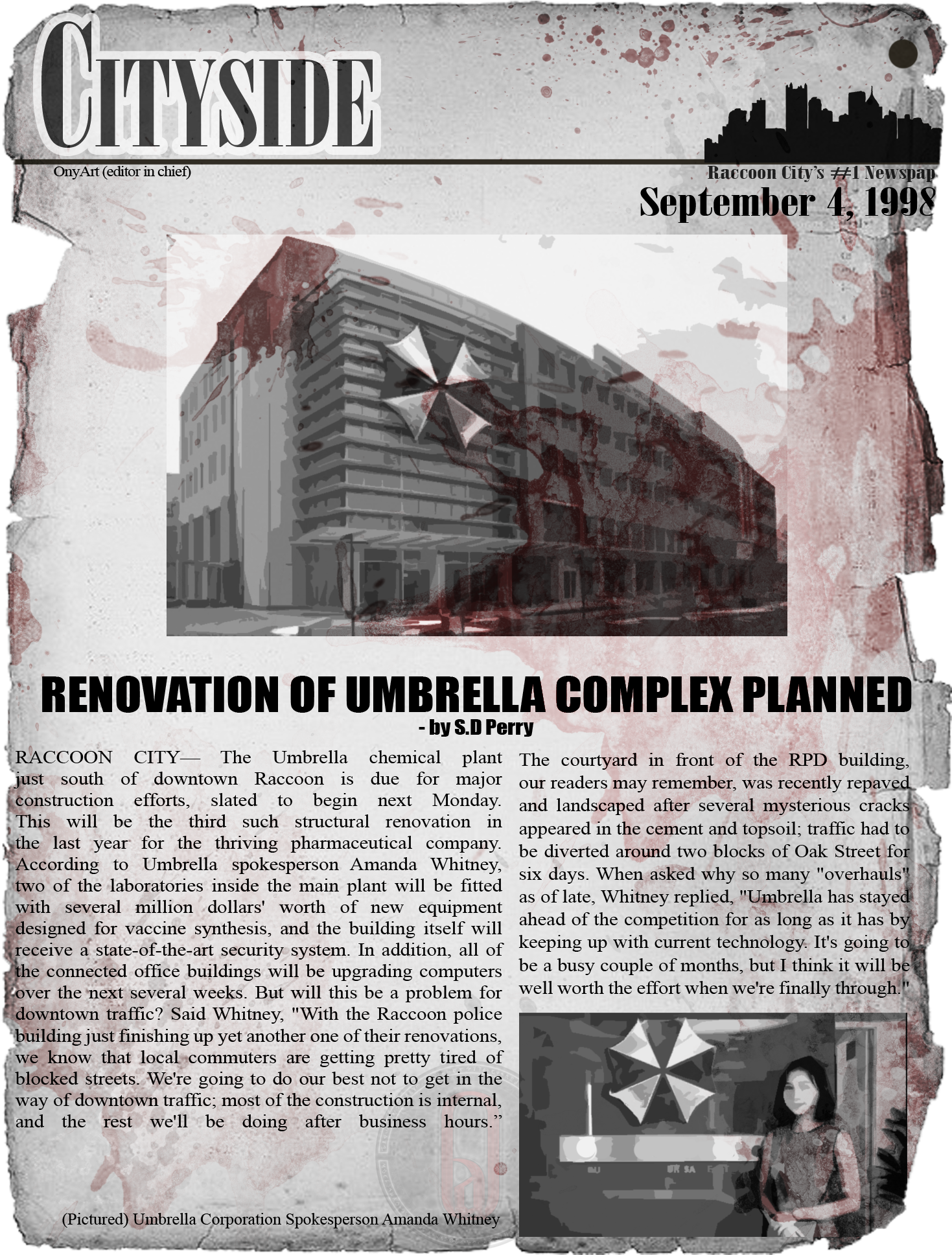 Newspapers From The Resident Evil 2 Era Found Scattered - Poster (1500x1961), Png Download