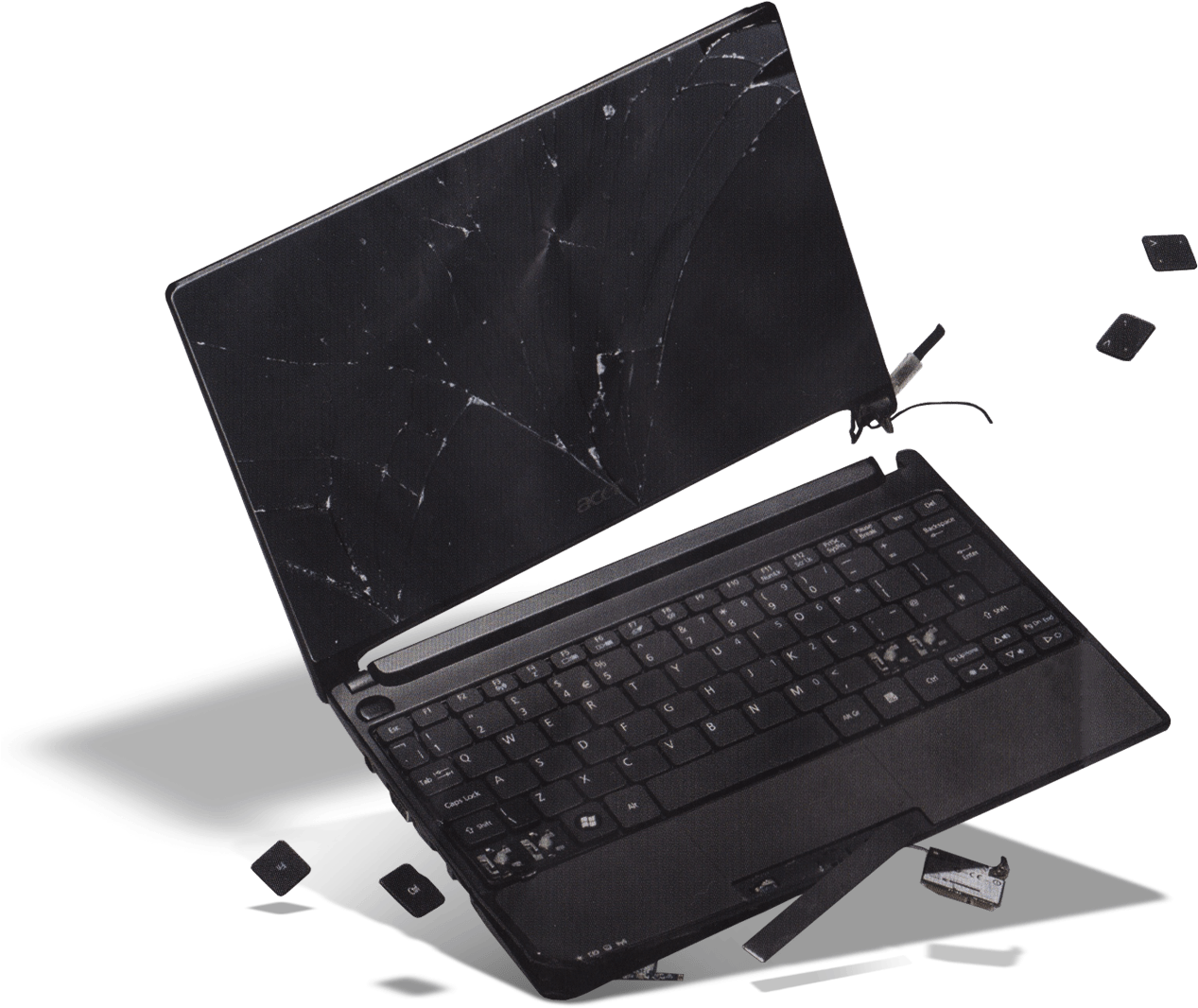 Computer On The Blink - Netbook (1328x1135), Png Download