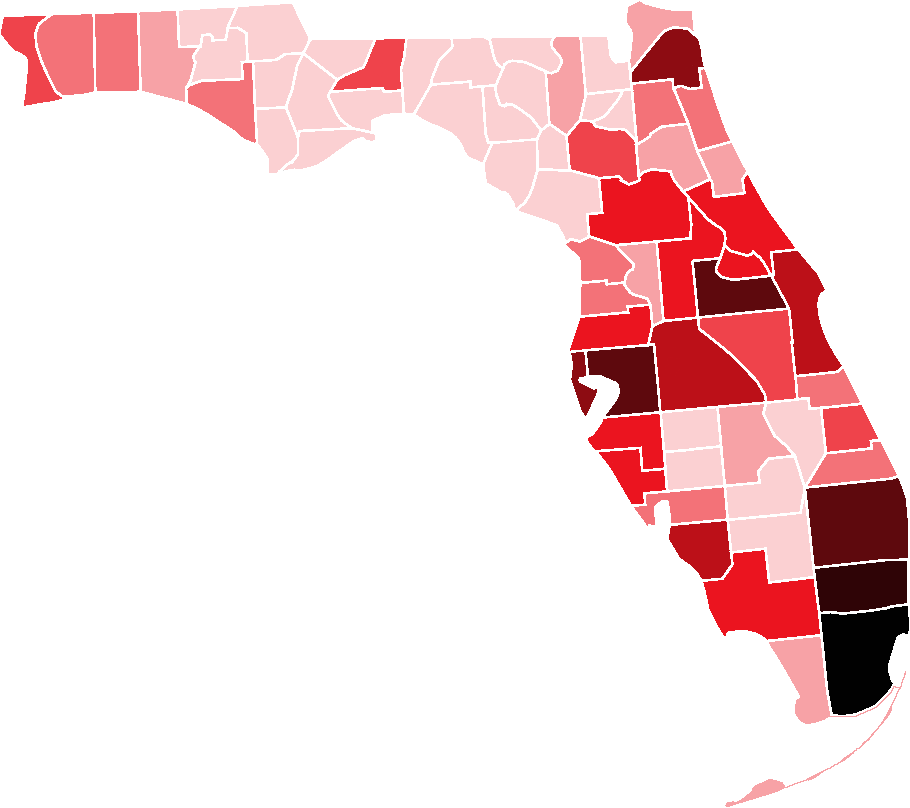 All Counties Of Florida (910x808), Png Download