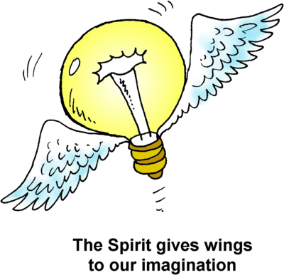 Spirit Wings - Light Bulb With Wings (400x386), Png Download