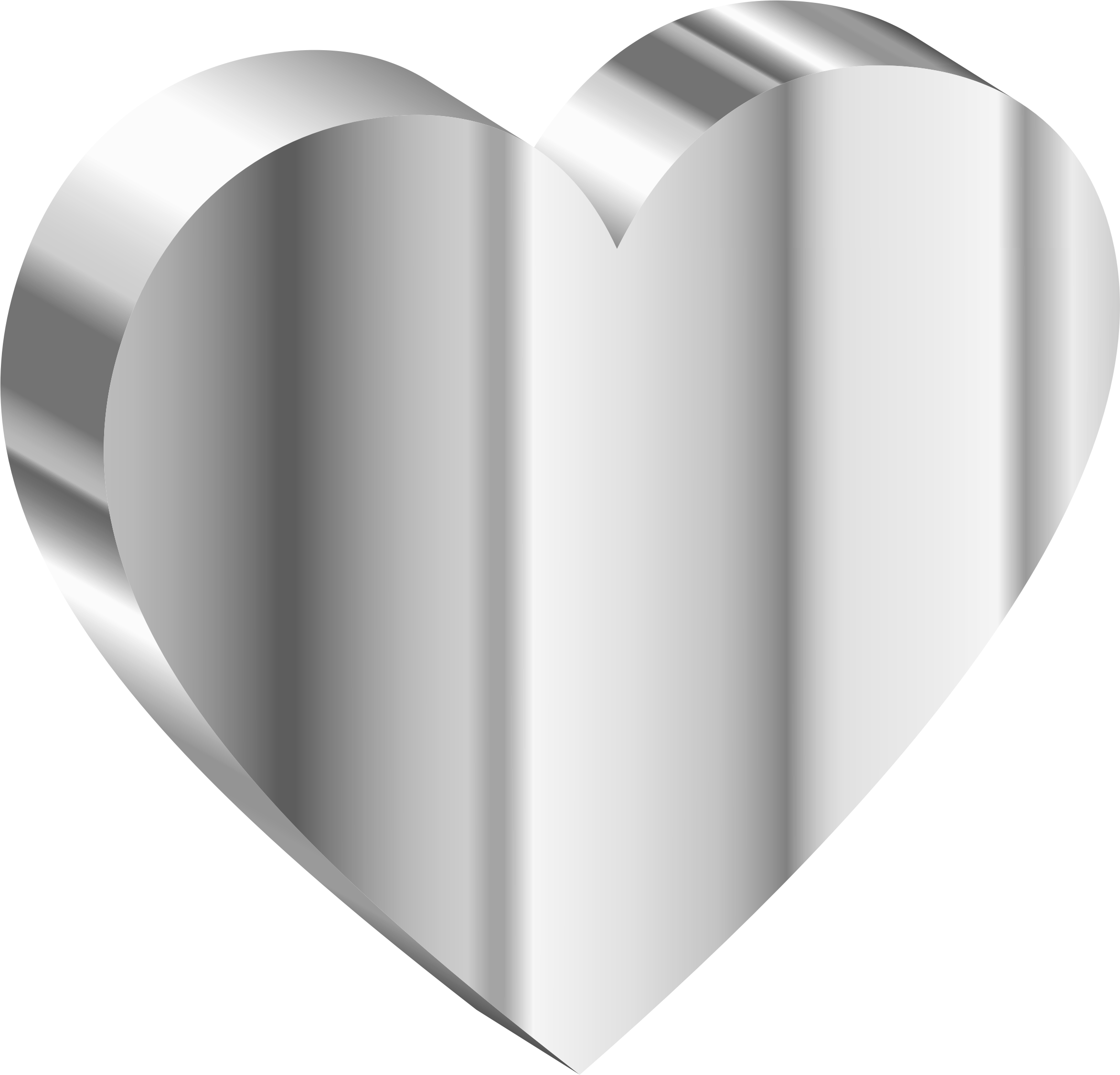 Clipart 3d Heart Of Stainless Steel - Stainless Steel Heart (2345x2251), Png Download