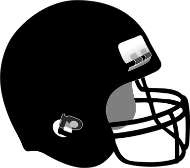 Helmet, Hockey, Hardhat, Football - Black Football Helmet Clipart (385x340), Png Download