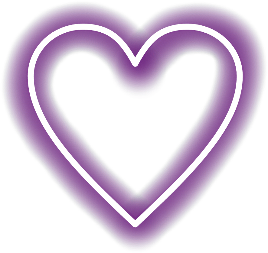 Heart Coração Neon @lucianoballack - White Heart Neon Png (1024x1024), Png Download