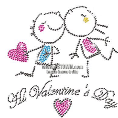 Cute Lovers Holding The Shiny Heart Neon Stud Design - Neon (450x450), Png Download