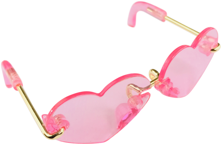 Angela Doll Sunglasses Heart Shaped Neon Pink - Heart (800x523), Png Download