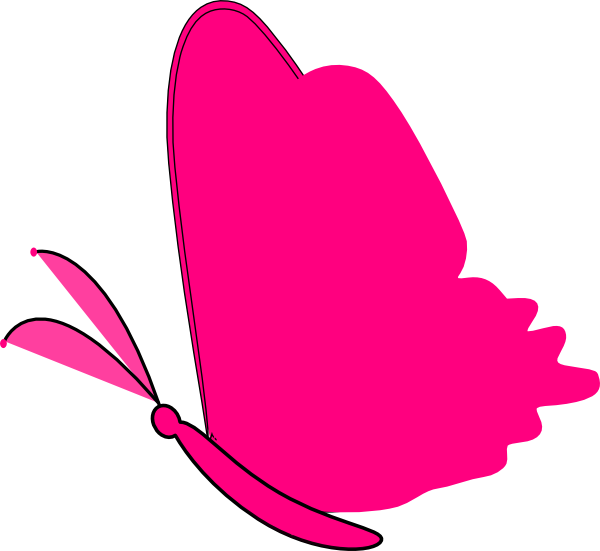 Pink Butterfly Clip Art Png (600x551), Png Download