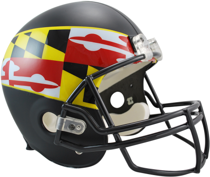 Maryland Terrapins Ncaa Replica Full Size Helmet - Riddell Maryland Terrapins Flag Black Replica Full (475x429), Png Download