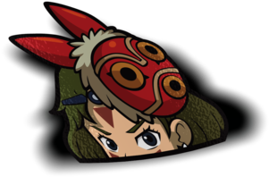 Princess Mononoke Peeker Sticker - Sticker (600x600), Png Download