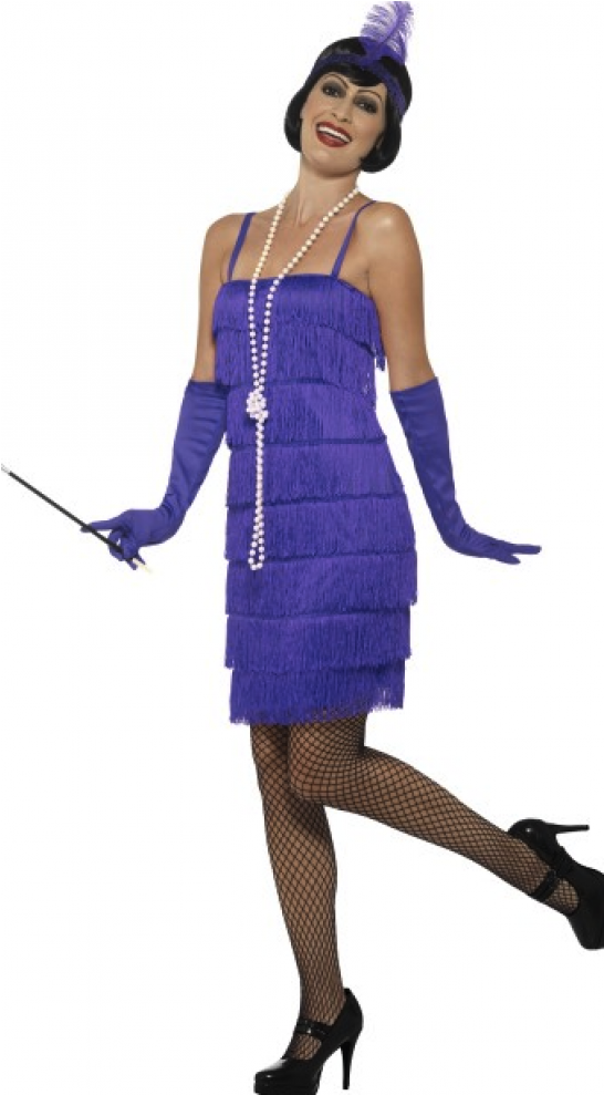 Flapper Costume Purple With Short Dress Headband (988x988), Png Download