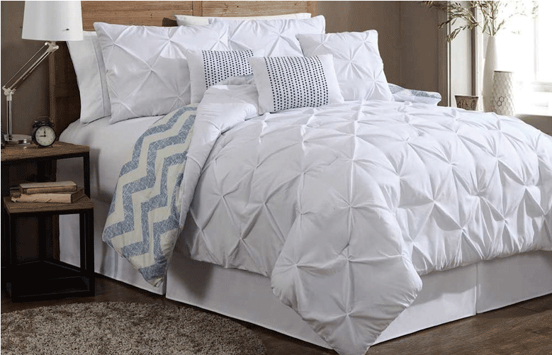 Comforter Sets - Madison Park Laurel 7 Piece King Comforter Set In White (1200x500), Png Download