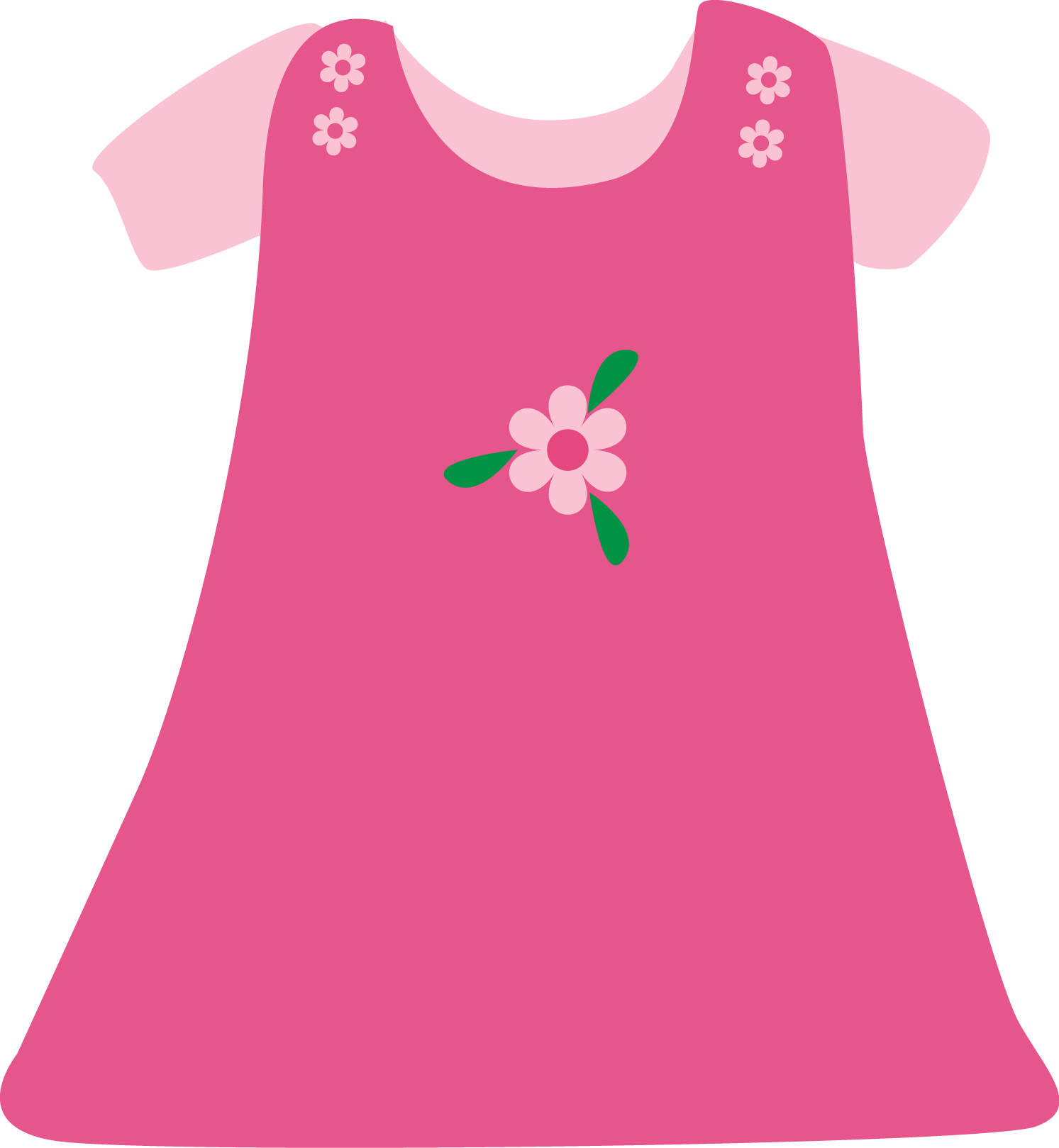 Baby Girl Pink Dress - Girl Dress Clip Art (1493x1619), Png Download