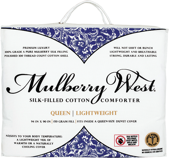 Mulberry Silk Comforter Queen Size Packaging - Mulberry West Silk Filled Comforter-king (600x600), Png Download