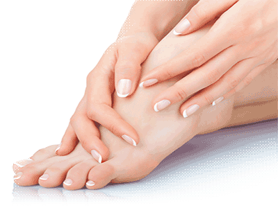 French Pedicure - Hand And Feet Nails (400x300), Png Download
