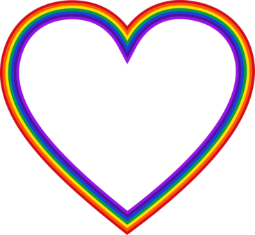 Rainbow Heart Color Cdr - Rainbow Heart Transparent Background (368x340), Png Download