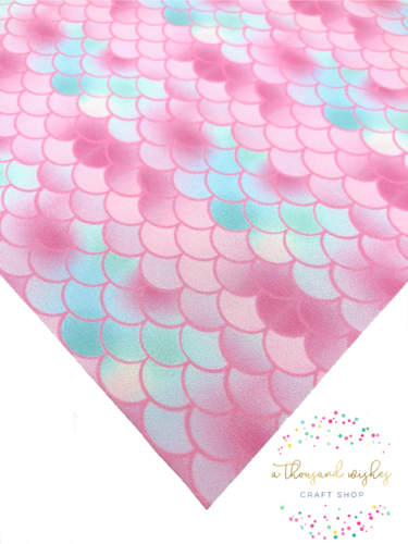 Mermaid Scales - Printed Leather - Fun Patterns (375x500), Png Download