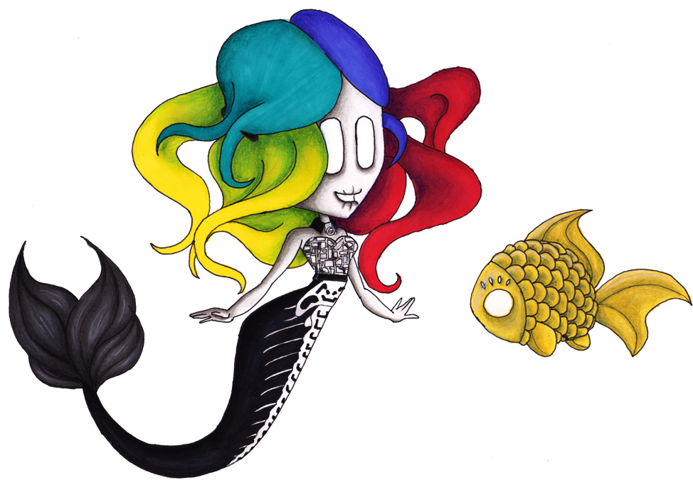 Fish Bag With Bling-bling Scales And Pencil Skirt Adorned - Cartoon (1000x688), Png Download