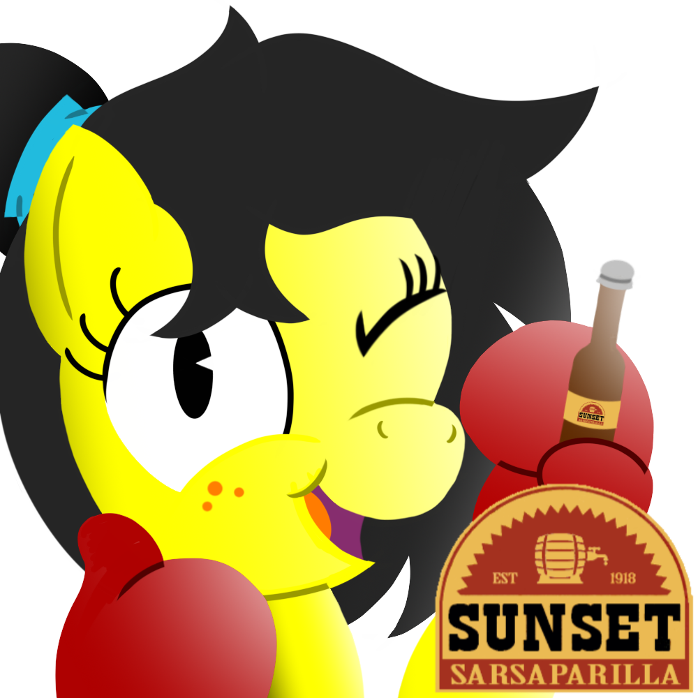 Bottle, Boxing Gloves, Earth Pony, Fallout, Freckles, - Fallout New Vegas Inspired Sunset Sarsaparilla Bottle (1000x1000), Png Download
