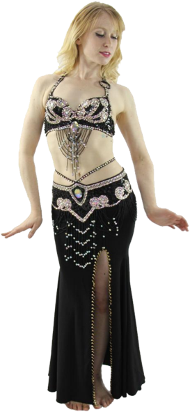 Egyptian Style 3-piece Belly Dance Costume - Belly Dance Egyptian Costume Png (600x600), Png Download