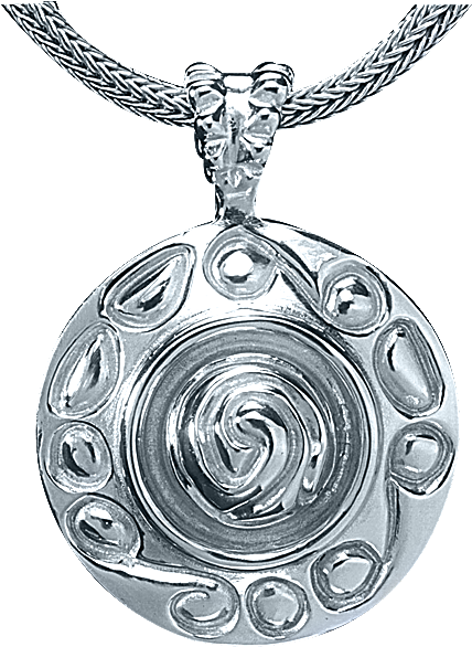 Silver Swirl Pendant - Locket (496x600), Png Download