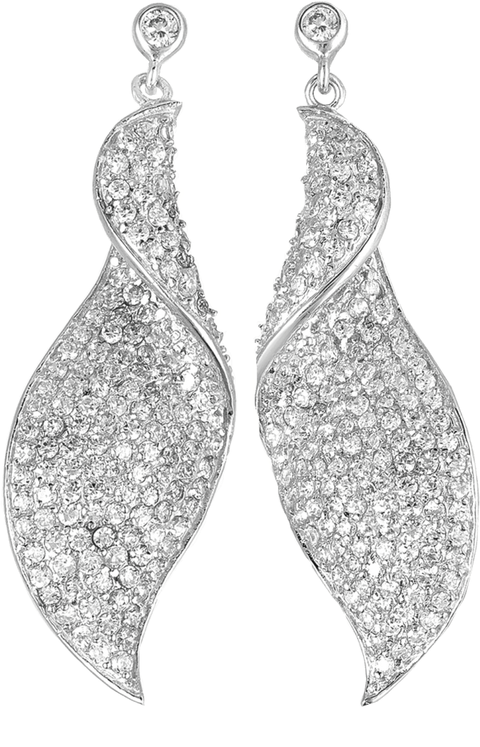 Collette Z Sterling Silver Pave-set Drop Earrings (cz (1104x1104), Png Download
