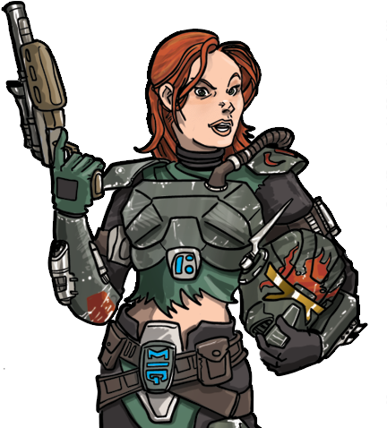 Mandalorian Girl 01cropped Head Shot - Mandalorian (452x492), Png Download