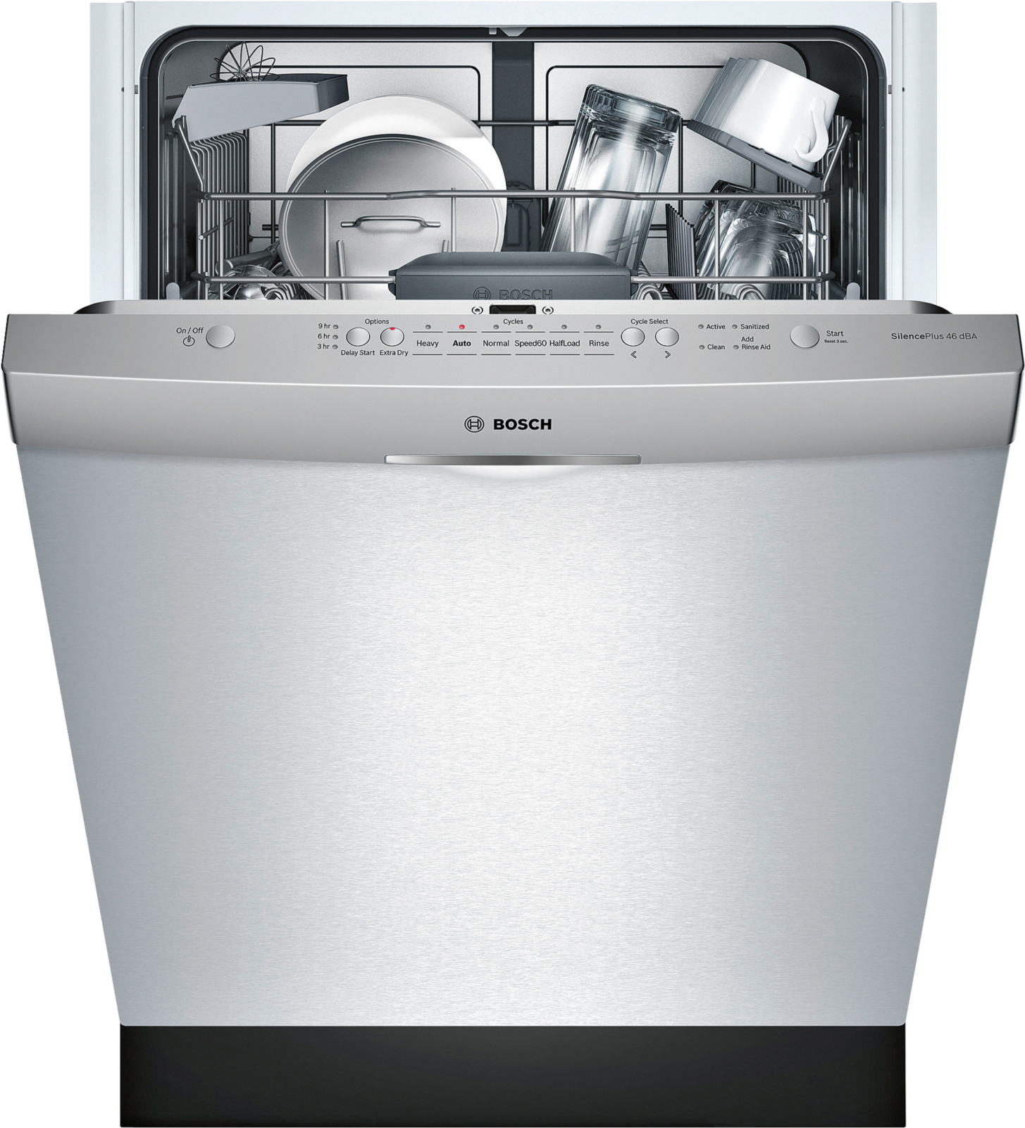 7sanitize Option - Bosch Dishwasher Shx53t55uc (1600x1600), Png Download