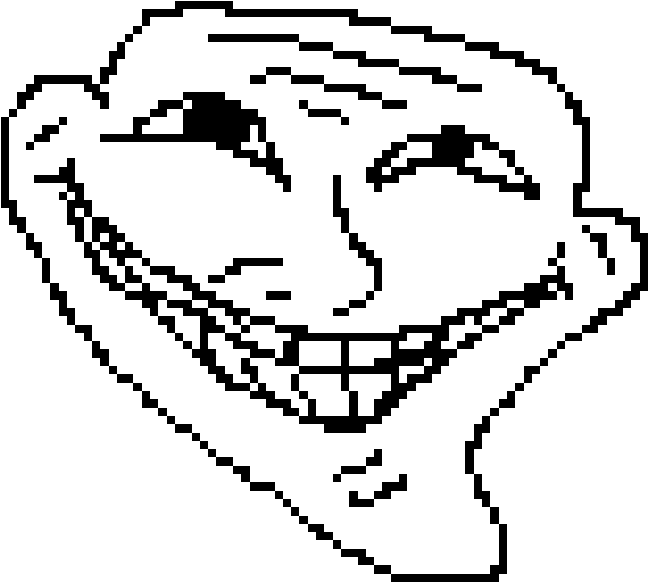 Pixilart Troll Face By Pika - Internet Troll (1200x1200), Png Download
