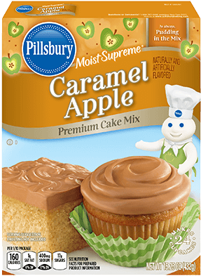 Pillsbury™ Moist Supreme® Caramel Apple Flavored Premium - Caramel Apple Cake Mix (400x400), Png Download