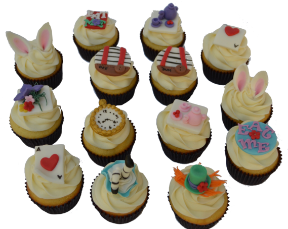 Mad Hatter Cupcakes - Cupcake (600x542), Png Download