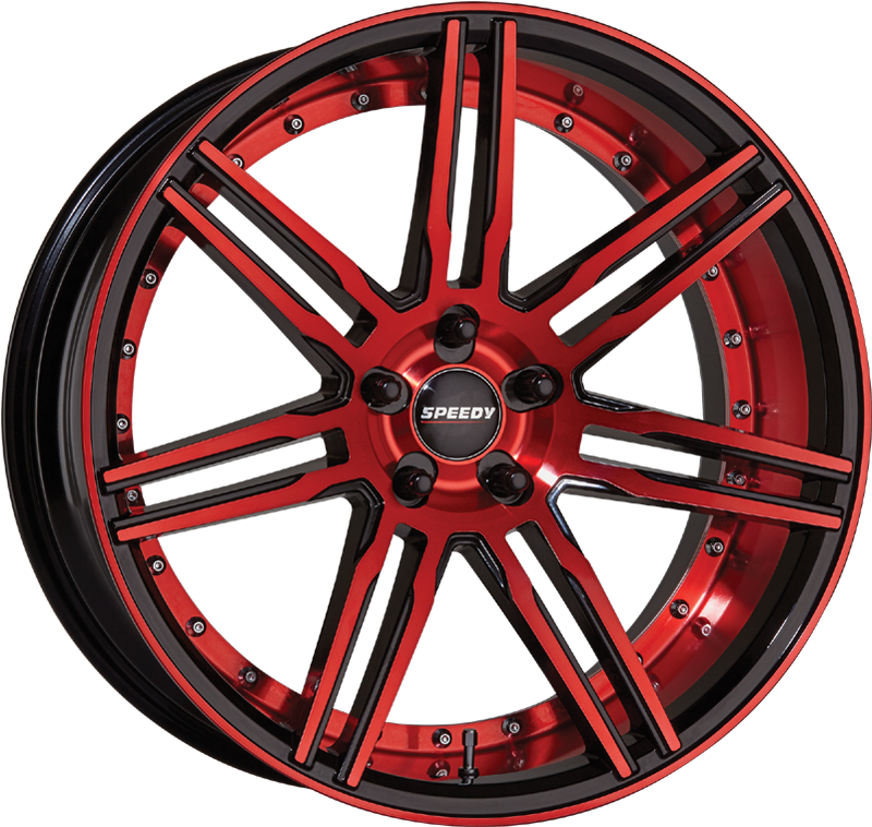 Invader Candy Apple Red/piano Black - Cosmis Racing Wheels (800x800), Png Download