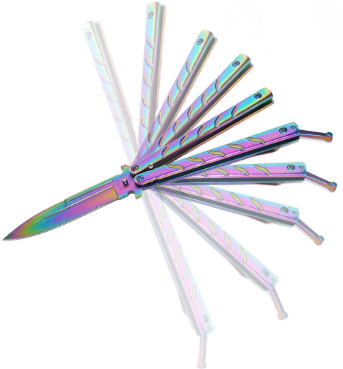 Transparent Balisong - Navaja Rainbow Abanico (500x523), Png Download