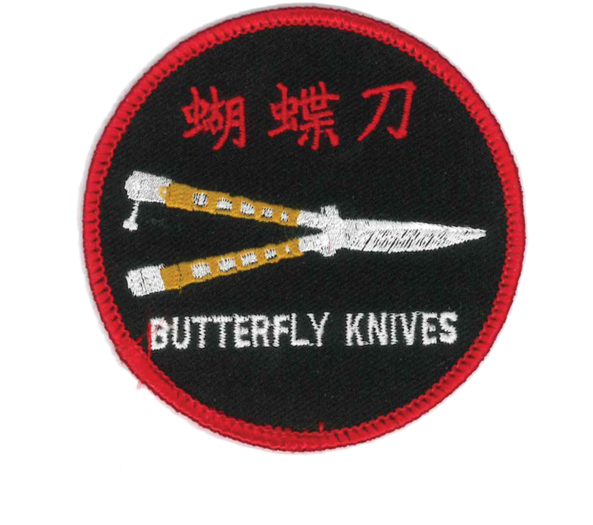 1249 Butterfly Knife Patch 3" - Knife (600x600), Png Download