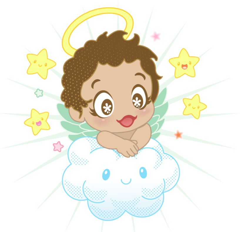 Small Angel With Cloud And Stars Png Clipart - Cloud Angel Png (817x790), Png Download