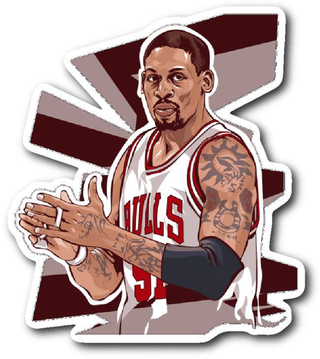 "the Worm" Rodman Vinyl Sticker - Illustration (900x900), Png Download