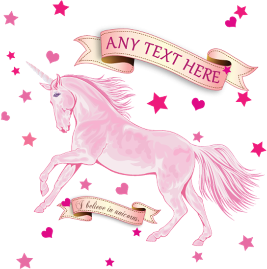 Picture Of Pink Unicorn Wall Sticker - Wall Decal (550x550), Png Download