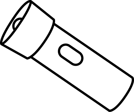 Black - Black And White Flashlight (472x395), Png Download