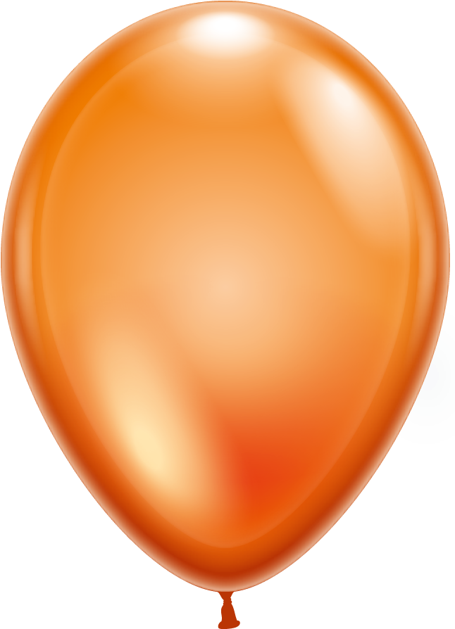 100 Balloons Crystal Orange - Balloon (652x907), Png Download
