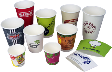 Printed Paper Cups (500x353), Png Download