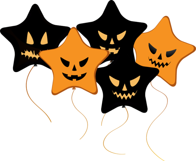 Halloween Balloons Clipart - Halloween Balloons Clipart Png (640x525), Png Download