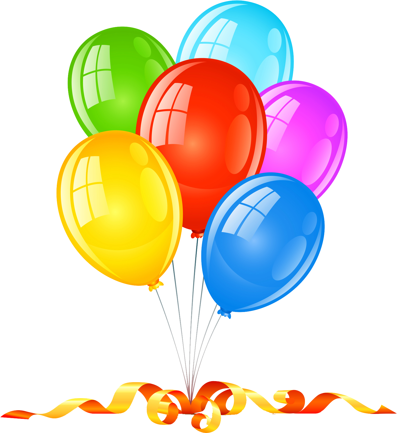 Balloons - Birthday Celebration Clip Art (1673x1718), Png Download