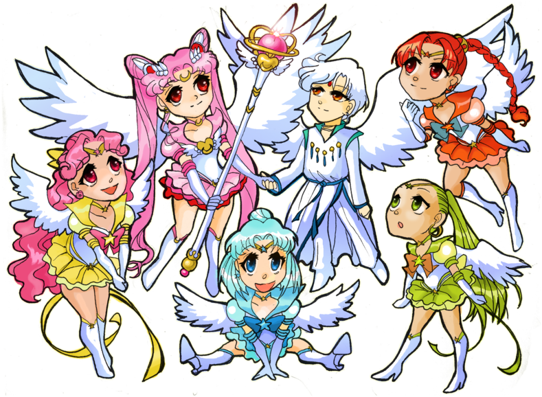 Chibi Helios And Pink Ladies By Azure And Copper-d516jpv - Sailor Moon Crystal Chibiusa And Helios (800x612), Png Download