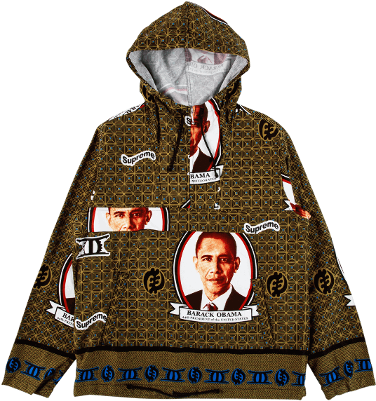 Supreme Obama Anorak - S Green Su1704 (1000x600), Png Download