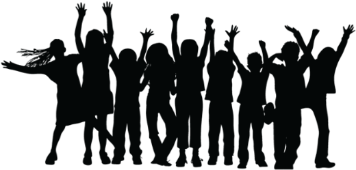 Silhouette Enfants Png (550x289), Png Download