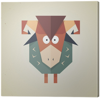 Cute Origami Sheep From Folded Paper Canvas Print • - Origami (400x400), Png Download