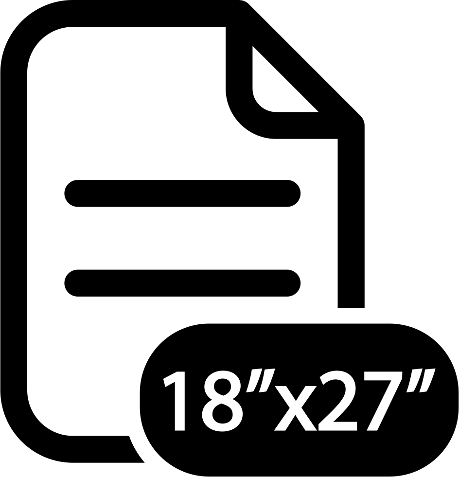 Folded Paper With 18 By 27 Size Comments - Paper Size Icon Png (944x981), Png Download